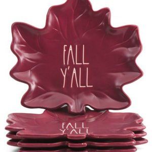 Set of 4 Rae Dunn Fall Y'All Figural Plates